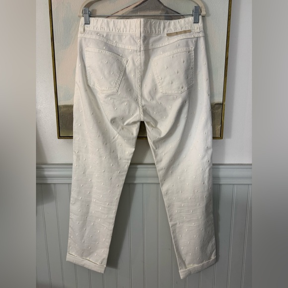 STELLA MCCARTNEY Off White Skinny Boyfriend Star Embroidered Jeans Sz 30 - Picture 6 of 7
